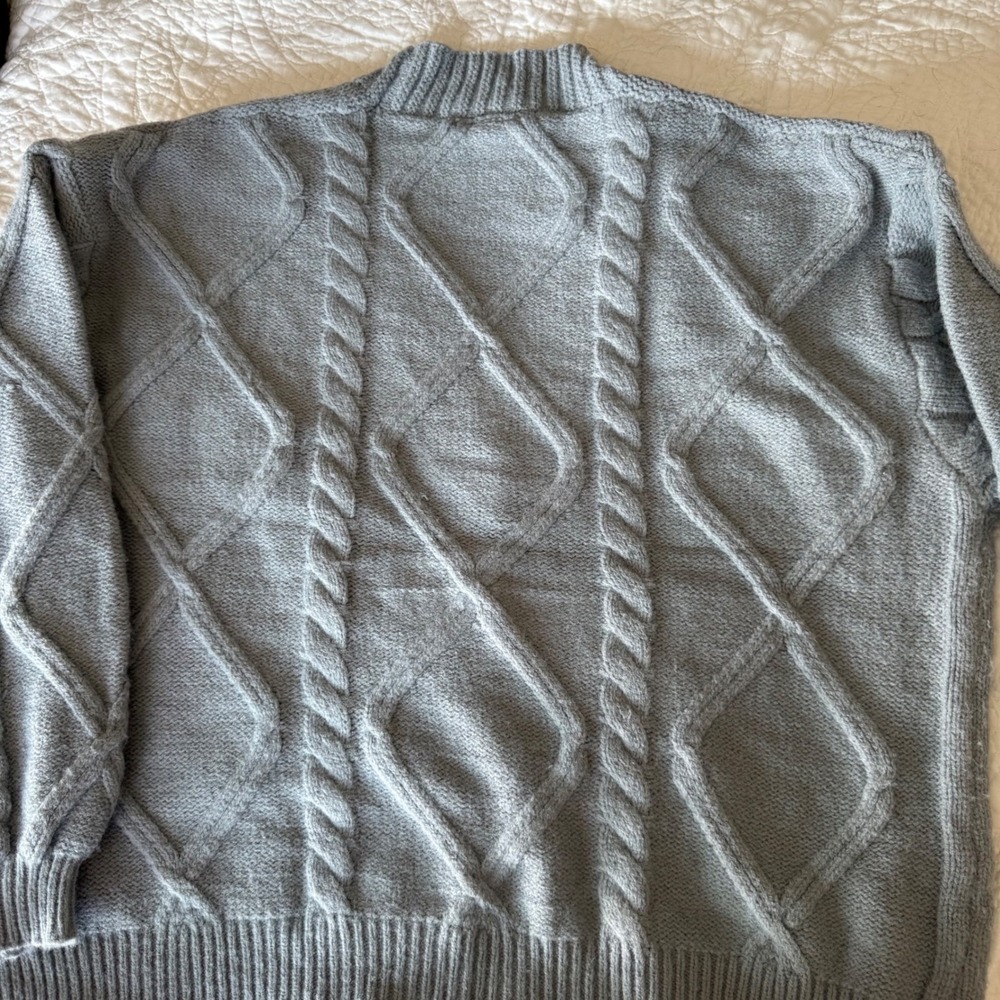 Official Taylor Swift Tortured Poets Gray Cable Knit Cardigan MD/LG Oversized - Picture 15 of 16